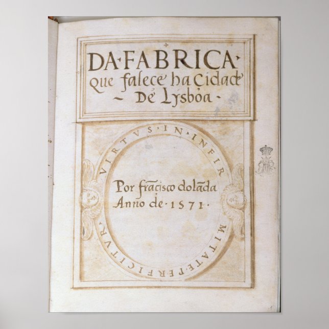 Poster Da Fabrica que falece ha Cidade de Lysboa (Devant)