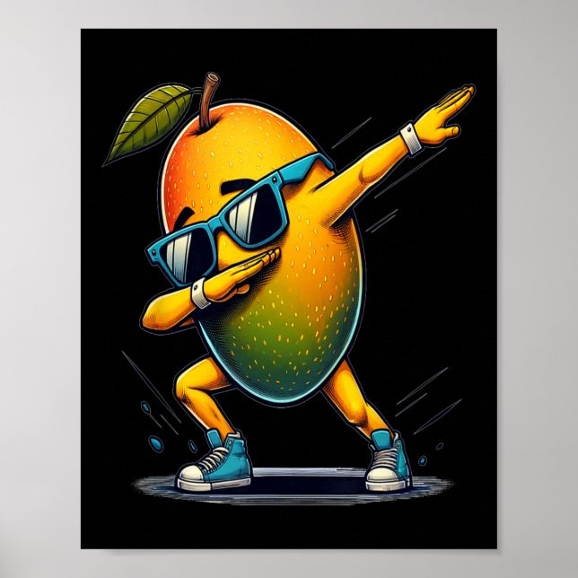 Poster Dab Dance Mango Danser Danser Dabbing Fruit (Devant)