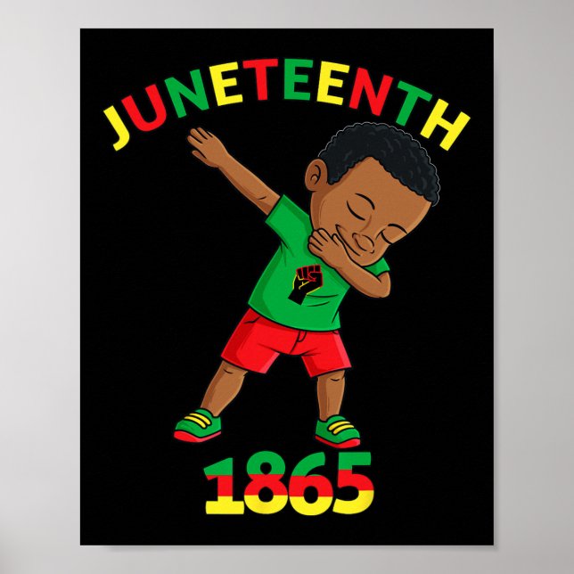 Poster Dabbing Black King Junetdix Melanin Brown peau B (Devant)
