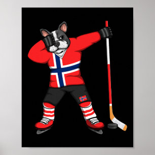 Poster Dabbing Bouledogue Français Norvège Supporters de
