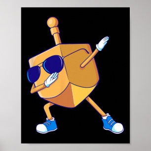 Poster Dabbing Dreidel Hanoukka Danser Chanukah Kids Gir