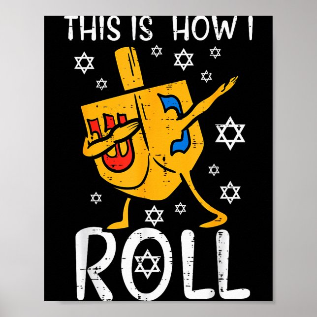 Poster Dabbing Dreidel Ugly Hanukkah Funny Chanukah Men W (Devant)