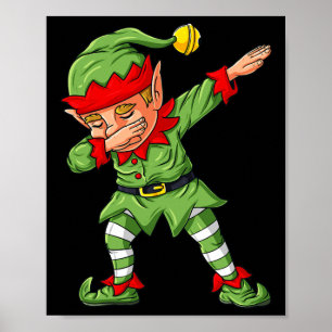 Poster Dabbing Elf Famille Correspondant Noël Garçons Fil
