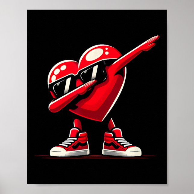 Poster Dabbing Heart Funny Valentine Design Perfect For F (Devant)