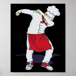 Poster Dabbing Hibachi Chef Cute Sous Head Cook Dab