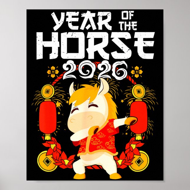 Poster Dabbing Horse Chinese New Year Of The Horse2026  (Devant)