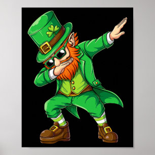 Poster Dabbing Leprechaun Dons Drôle Hommes Enfants Garço
