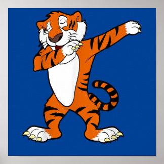 Poster Dabbing mignon Tiger Animal Party