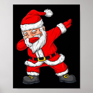Poster Dabbing Père Noël Garçons de Noël Filles Enfants D