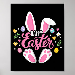 Poster Dabbing Rabbit Jour de Pâques Oeufs Dab Garçons Fi