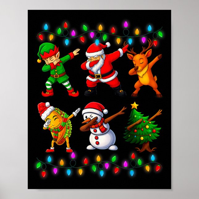Poster Dabbing Santa Elf Friendship Christmas Boys Kids X (Devant)