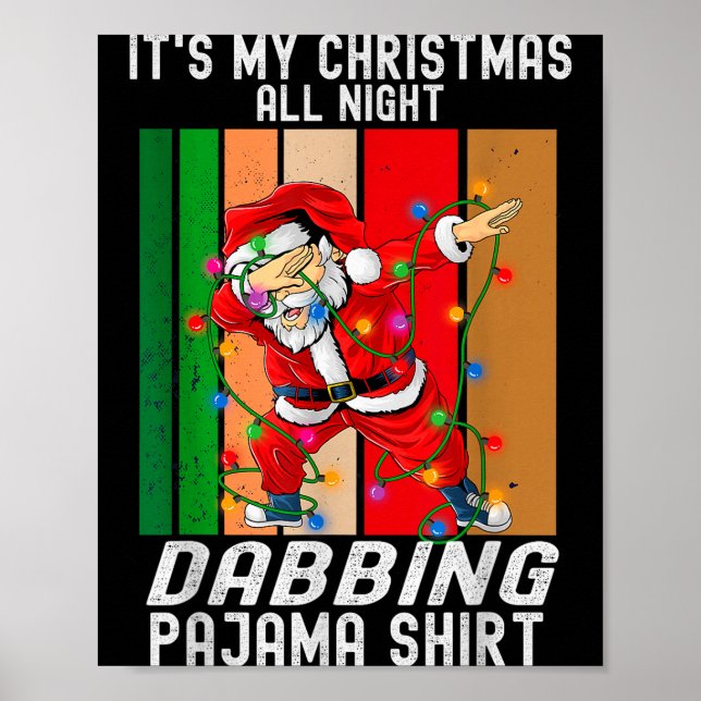 Poster Dabbing Santaclaus All Christmas Night Dab Dance  (Devant)