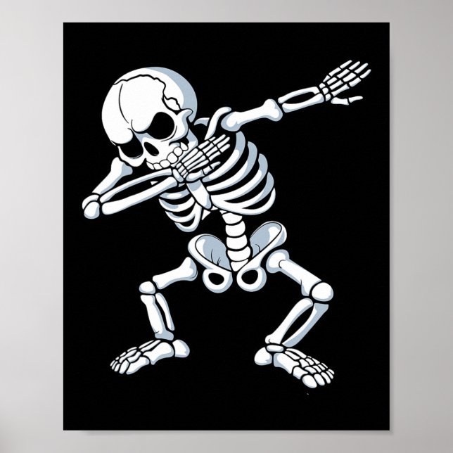 Poster Dabbing Skeleton Éffrayant Dab Danser Hommes Enfan (Devant)