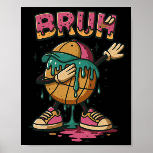 Poster Dabbing Sketll Goutte Bruh Sketll Goutte Crème+gla
