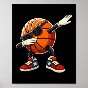Poster Dabbing Sketll Ll Avec Lunettes Drapeau États-Unis