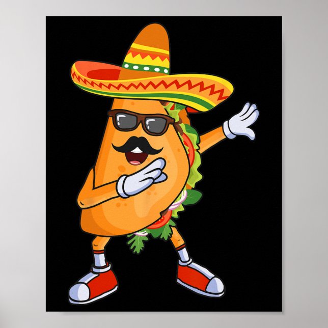 Poster Dabbing Taco Funny Cinco De Mayo Parti Mexicain (Devant)