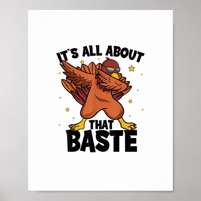 Poster Dabbing Thankgiving Turquie Tout Sur Ce Baste (Devant)