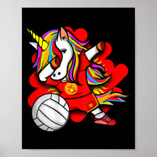Poster Dabbing Unicorne Kirghizistan Volleyball fans Jers