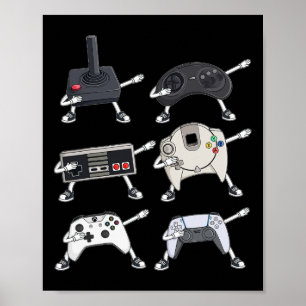 Poster Dabbing Video Gamer Contrôleurs Fun Boys Jeu pour 
