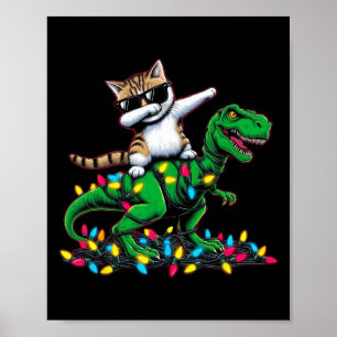 Poster Dabing Chat Aegean Sur Les Lumières De Noël Dinosa