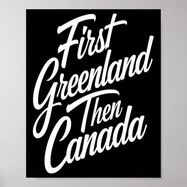 Poster D'abord le Groenland puis le Canada, carte américa (Devant)