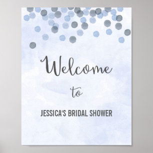 Poster d'accueil Confetti bleu Imprimer