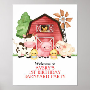 Poster d'accueil d'anniversaire de ferme, annivers