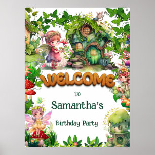 Poster d'accueil d'anniversaire du Jardin enchanté