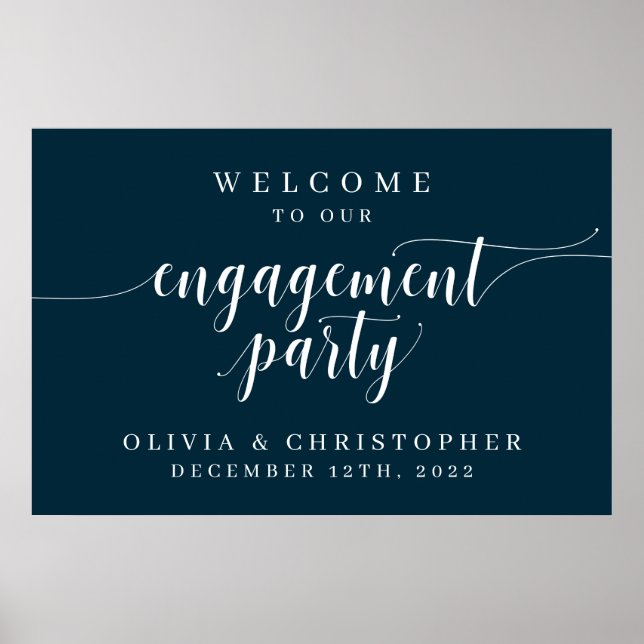Poster d'accueil de la fête d'engagement Navy Blue (Devant)