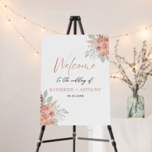 Poster d'accueil de Mariage Floral Boho minimal