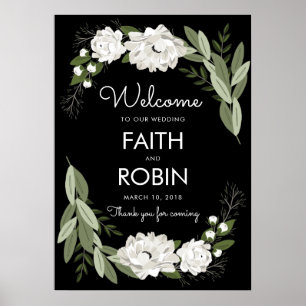 Poster d'accueil des Sprigs Mariages Floraux blanc