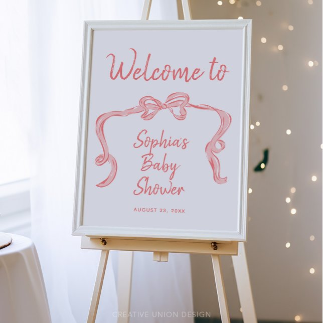 Poster d'accueil du Baby shower de la fille de Bow (Créateur téléchargé)