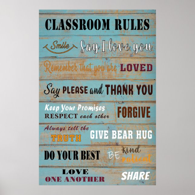Poster d'accueil et Règles de classe Poster (Devant)