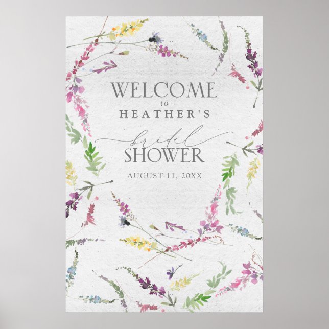 Poster d'accueil fleur sauvage Aquarelle Florale D (Devant)
