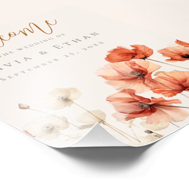 Poster d'accueil Fleur sauvage et pavois (Coin)