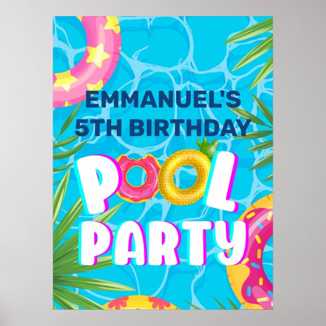 Poster d'accueil pour la fête de la piscine tropic (Devant)