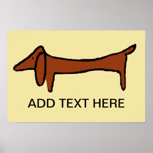 Poster Dachshund, ajouter du texte
