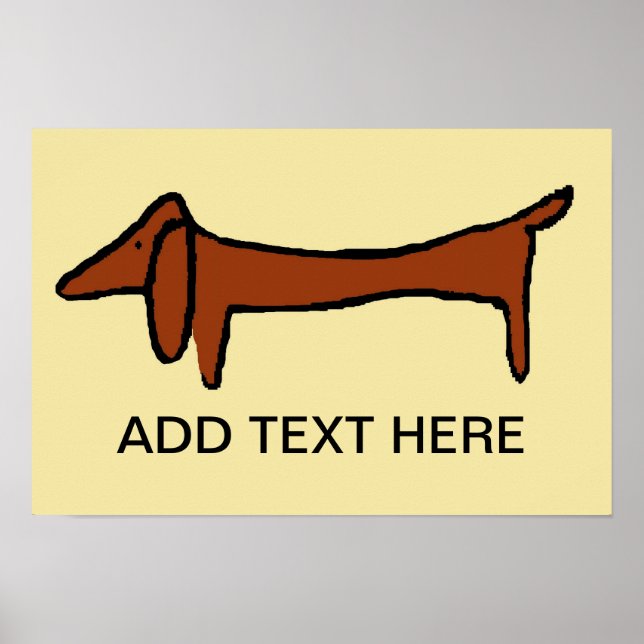 Poster Dachshund, ajouter du texte (Devant)