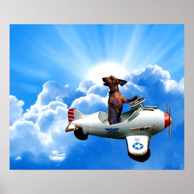 Poster "Dachshund Aviator" de Zermeno (Devant)