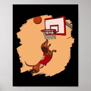 Poster Dachshund Chiweenie Wiener Dog Jouer Bysketbyll