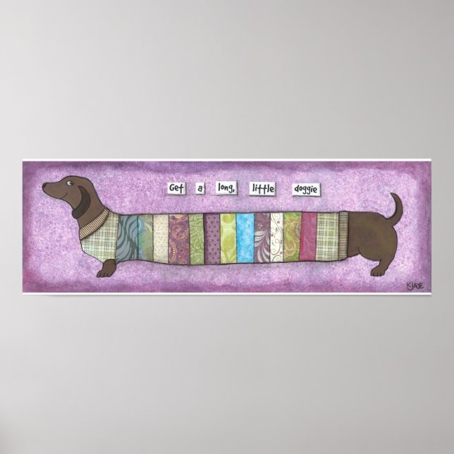 Poster Dachshund dans un pull (Devant)