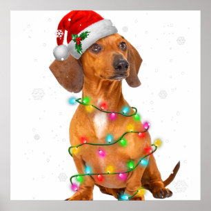 Poster Dachshund Dogs Tree Christmas Sweater Xmas Toxits 