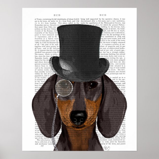 Poster Dachshund, Hound officiel et Casquette (Devant)