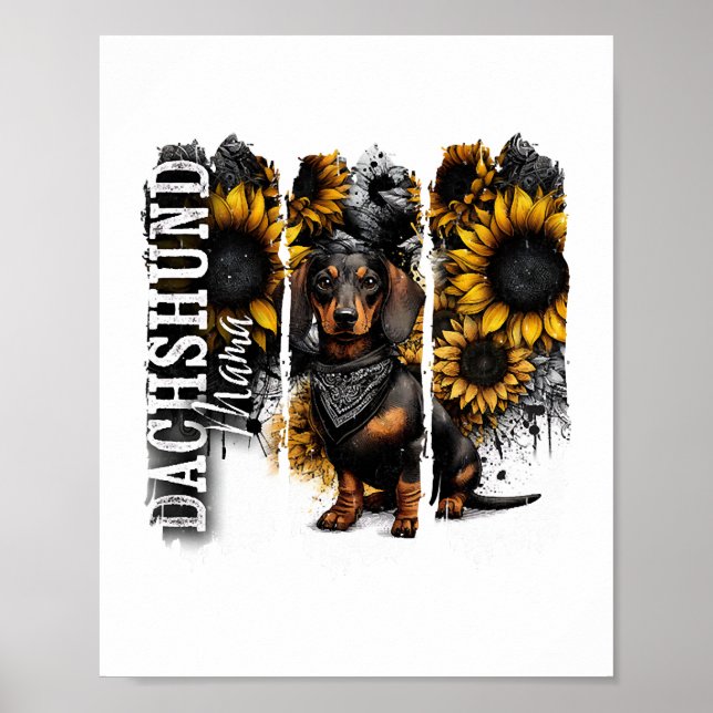 Poster Dachshund Mama  (Devant)