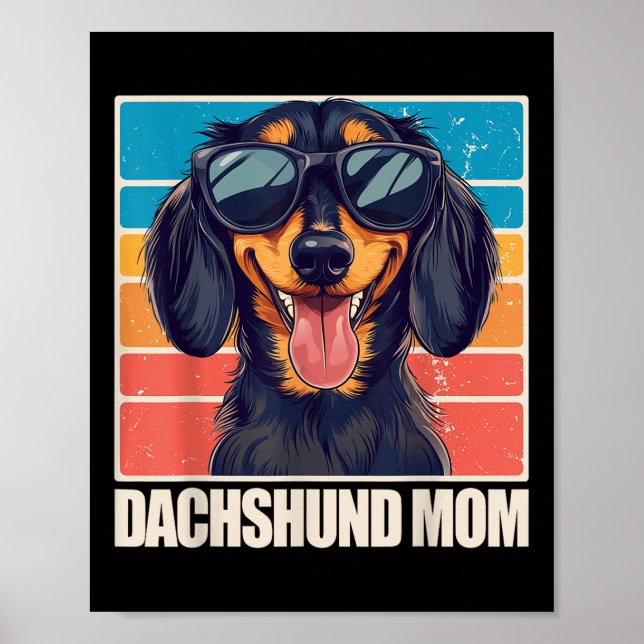 Poster Dachshund Maman (Devant)