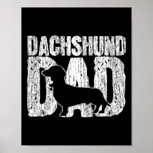 Poster Dachshund Papa Wiener Père Fête des pères Vintage