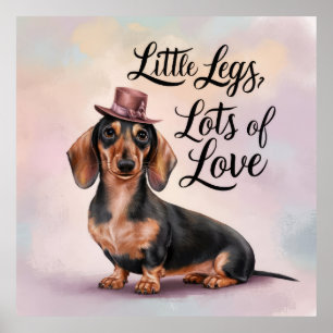 Poster Dachshund Petits Jambes Beaucoup d'amour