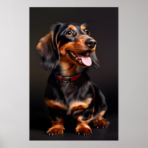 Poster Dachshund Realism Portrait vertical