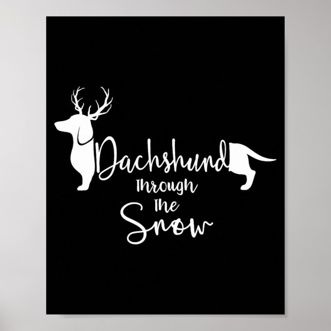 Poster Dachshund Snow Cute Wiener Weiner Dog Owner Christ (Devant)