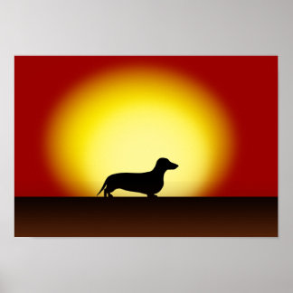 Poster "Dachshund Sunset"